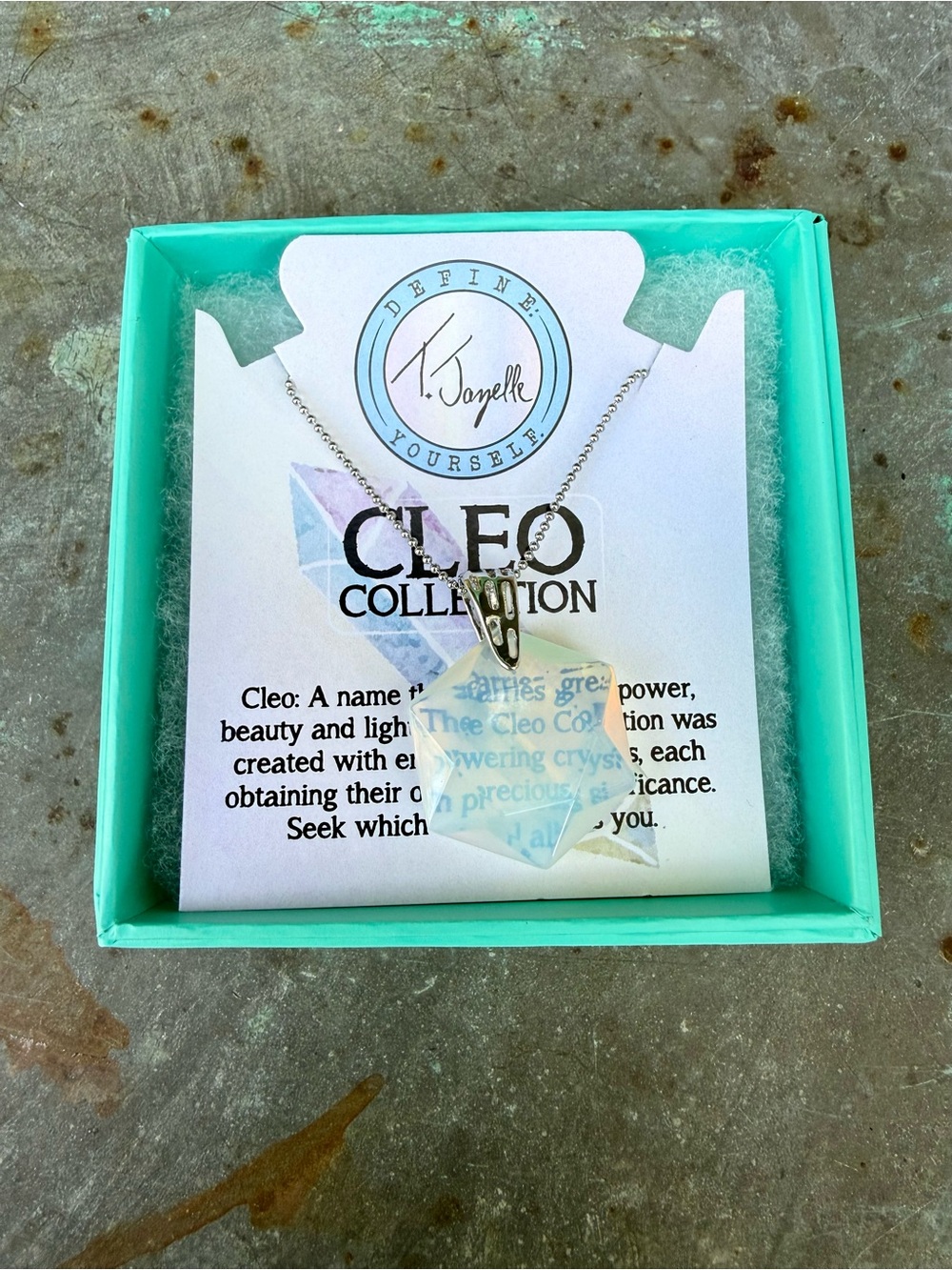 T Jazelle Cleo Collection Opalescent Pendant Sterling Silver Necklace